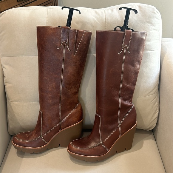 Michael Kors brown leather boots  size 9 as pictured. No size stamp inside - Picture 3 of 8